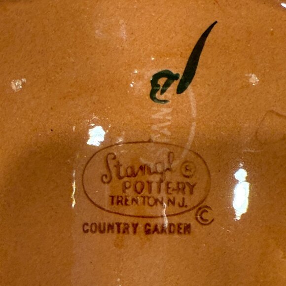 STANGL Country Garden PLATTER Serving Bread Bowl Dish Footed Curved Tapered - Picture 6 of 8